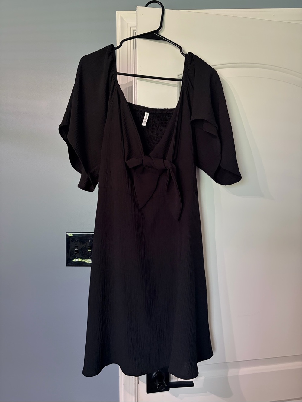 Black Tie-Front Women's Dress